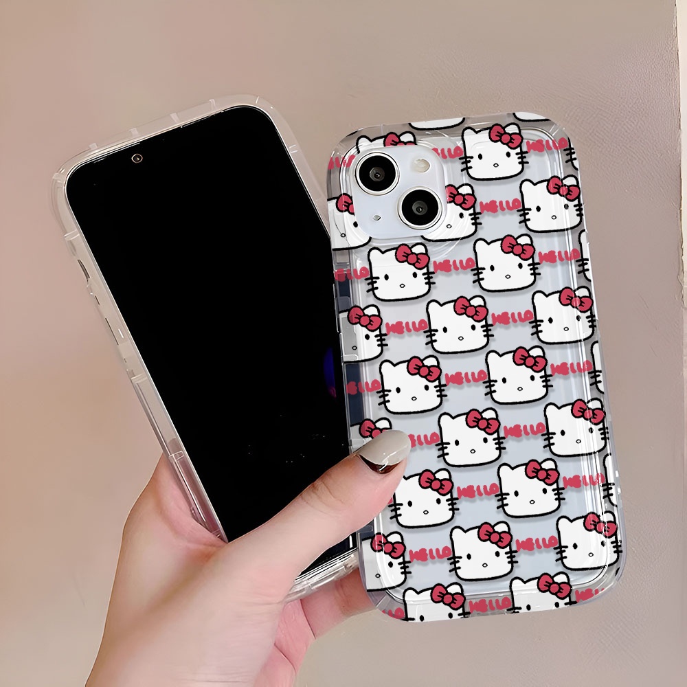 Ốp Điện Thoại Tpu Trong Suốt In Hình hello kitty Đáng Yêu Cho iphone 14promax 11 13 12 7Plus X XS Max