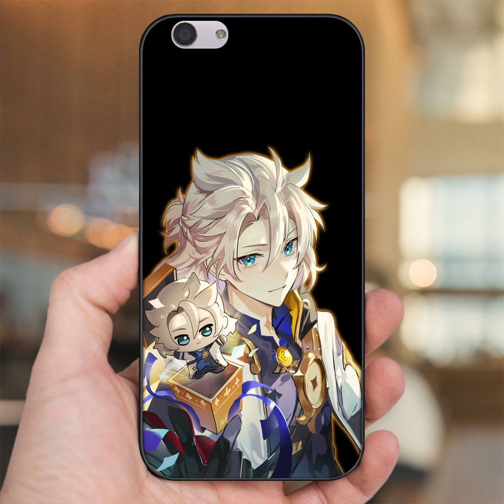 Ốp lưng Oppo F1s, F3, F3 Plus viền đen in hình Albedo Genshin Impact