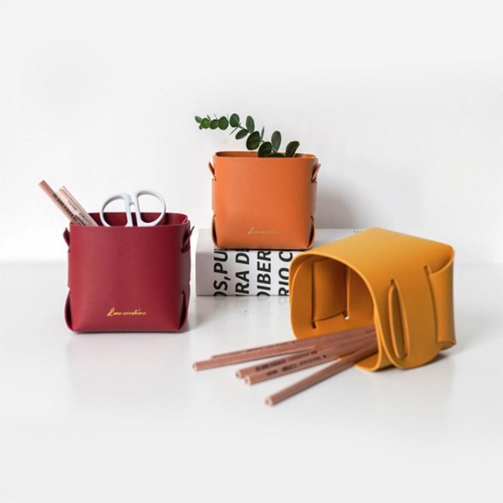 Giỏ Đựng Đồ Để Bàn Bằng Da PU Phong Cách Bắc Âu