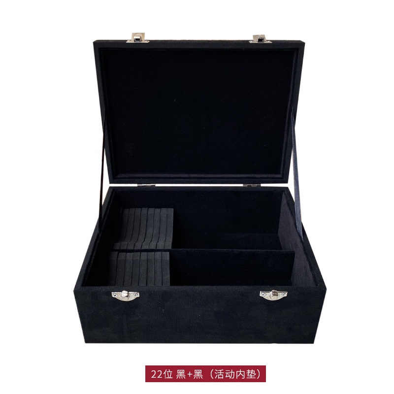 Hộp đựng vòng cẩm thạch 22 ô cao cấp để trưng bày và bảo quản vòng từ vải gấm, vải nhung