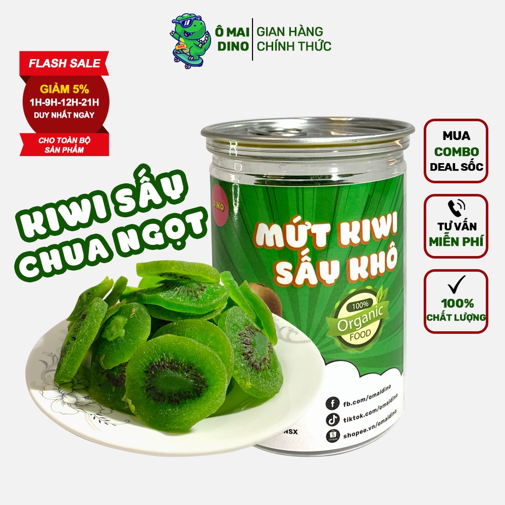 Xí Muội Mứt Kiwi Dino Hộp 300g Vị Ngọt Thanh Nhẹ, Dai Dẻo, Chua Ngọt Tự Nhiên – Trùm Ô Mai Dino