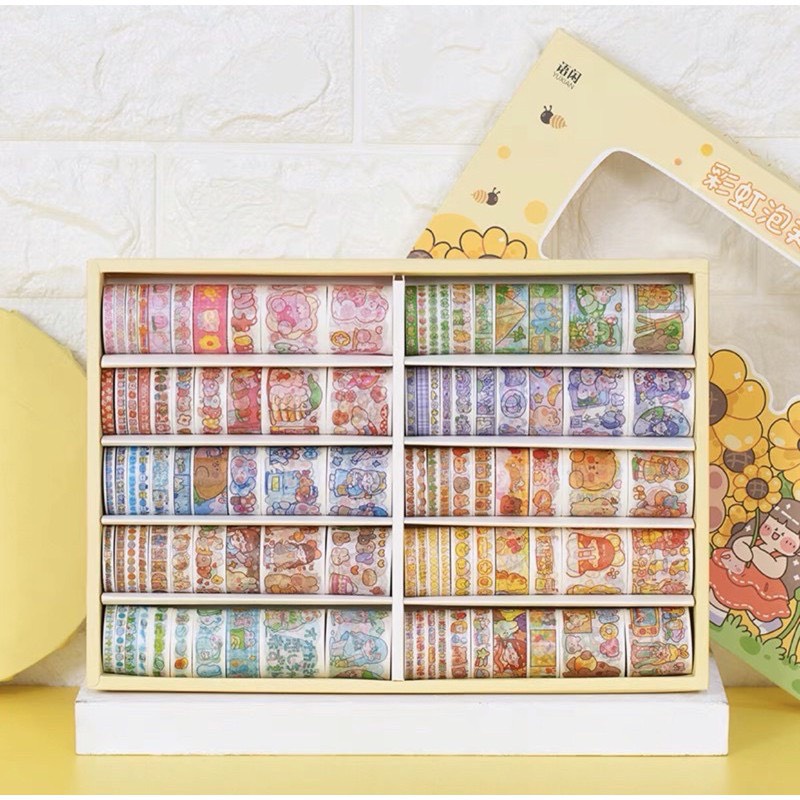 Hộp 100 cuộn washi tape
