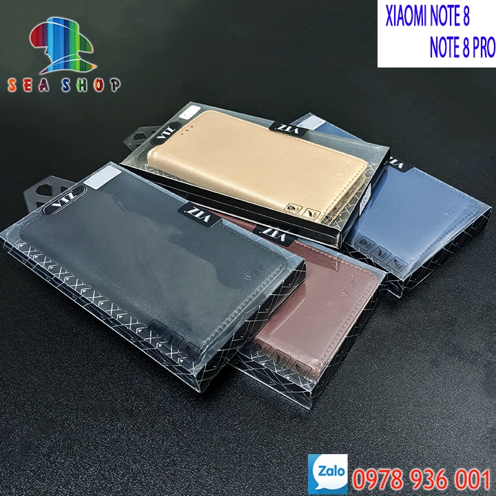 Bao da Xiaomi Redmi Note8,Note 8 Pro dạng ví, Có ngăn cài thẻ - tiền, Thiết kế nắp gập 2 mặt - Dựng điện thoại trên bàn