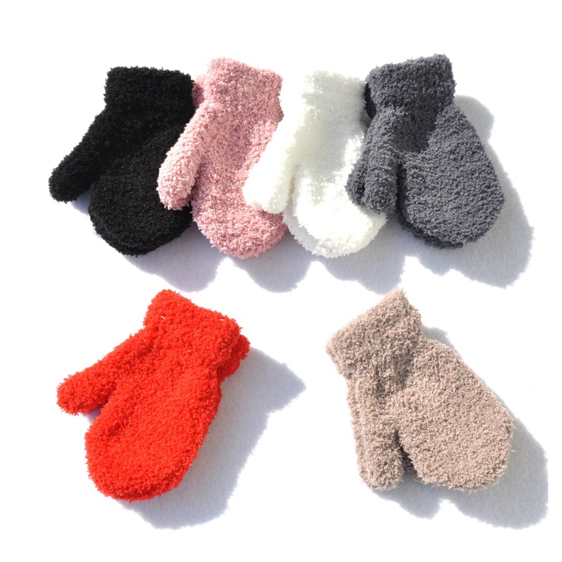 Sf Găng Tay Nhung Dày Dặn Giữ Ấm Mùa Đông Cho Bé