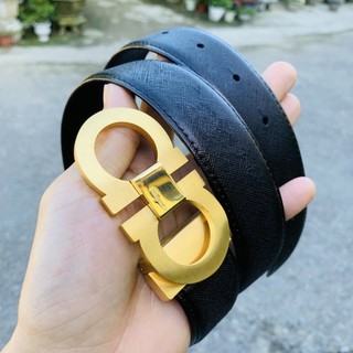 Thắt lưng da bò khóa ferragamo khóa đồng nguyên khối bản da 34x1150 dây da xịn