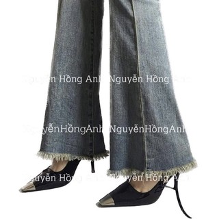 giày cao gót đen mũi bạc (guốc gót nhọn) da bóng (FULL HỘP) cho nữ