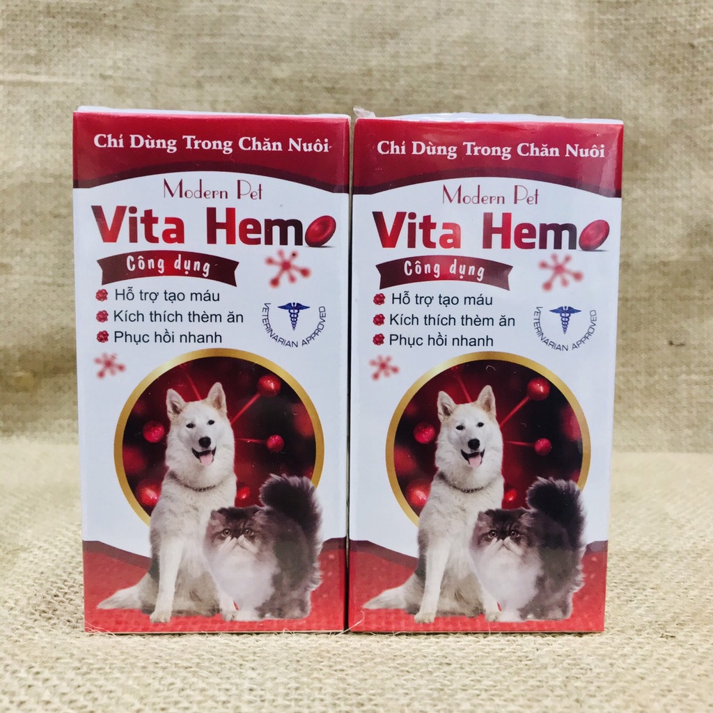 Dung dịch uống Bổ Máu Modern Pet Vita Hemo 100ml - Bổ Máu , Tăng Thèm Ăn Cho Chó Mèo 🎉Totopetmallhn