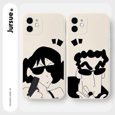 Ốp lưng JURSUE mềm hoạt hình cặp đôi dễ thương đẹp Cho iPhone 17 16 15 14 13 12 11 Pro Max SE 2020 X XR XS ip 8 7 Plus Y2601