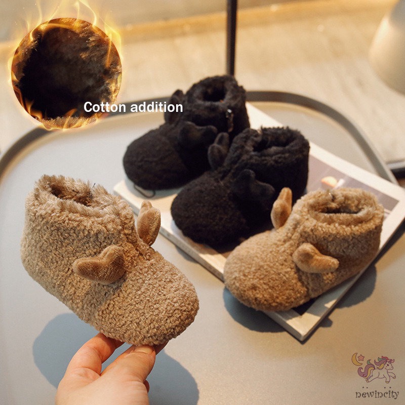 Giày Cotton Đế Mềm Chống Trượt Giữ Ấm Phong Cách Hàn Quốc Cho Bé Gái