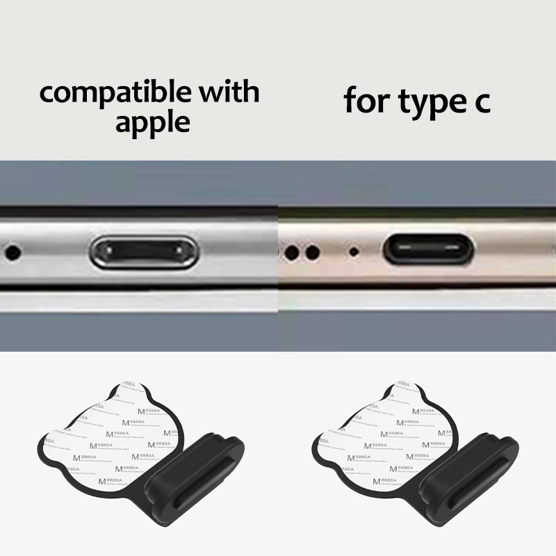 Nắp Đậy Cổng Sạc Chống Bụi Chống Nước Bằng Silicon Cho IPhone Type-C Hình Gấu / Đám Mây / Mèo / Gấu Lầu Năm Góc