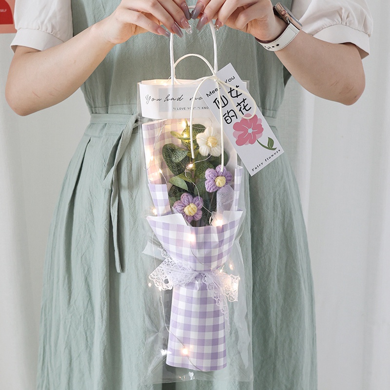 Bộ Hoa Móc Thủ Công Có Đèn Xinh Xắn