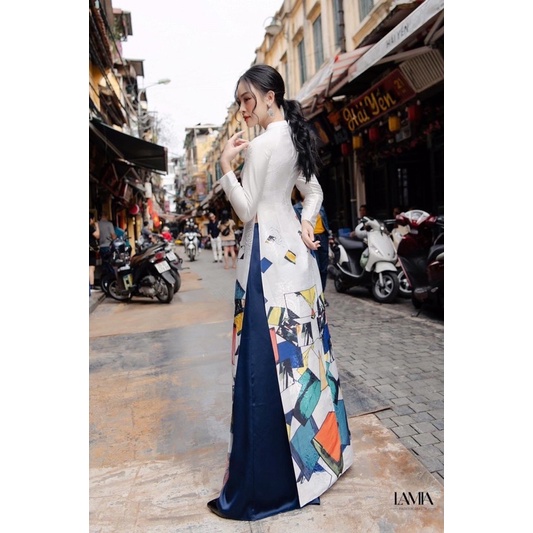 Vải may áo dài gồm vải áo và vải quần chất lụa sang mịn có độ bóng nhẹ