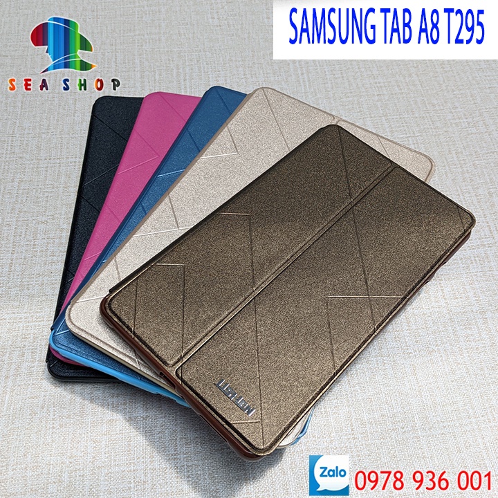 Bao da SamSung Tab A8 T295 - Có ngăn cài thẻ từ - Thiết kế trẻ trung gập 2 mặt - Có thể dựng trên mặt bàn