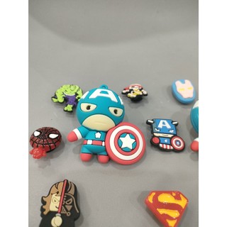 Set Charm Gắn Dép siêu nhân cap (2 charm to + 10 charm bé)