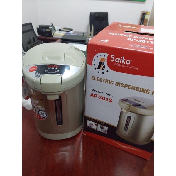 Bình Thuỷ Điện Saiko Dung Tích 3L-Có Đèn Báo Và Tự Động Ngắt Khi Sôi