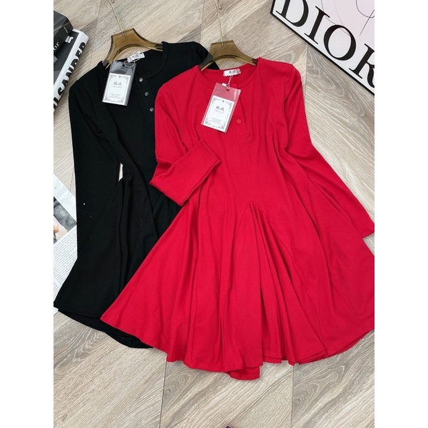 [ 𝐅𝐑𝐄𝐄 𝐒𝐇𝐈𝐏 ]  Đầm váy nữ body dài tay xòe xếp ly xinh xắn, dành cho các nàng đây đi chơi, dạo phố Chất len tăm siêu đẹp