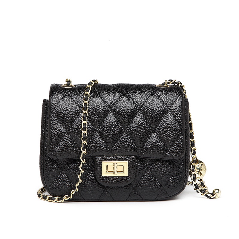 Túi Đeo Chéo Dây Xích Hình Thoi Nhỏ Màu Vàng Cho Nữ