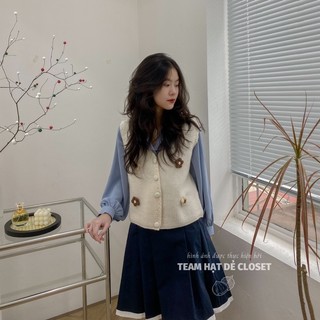 Áo ghi lê hoa cúc chất len mịn🌸