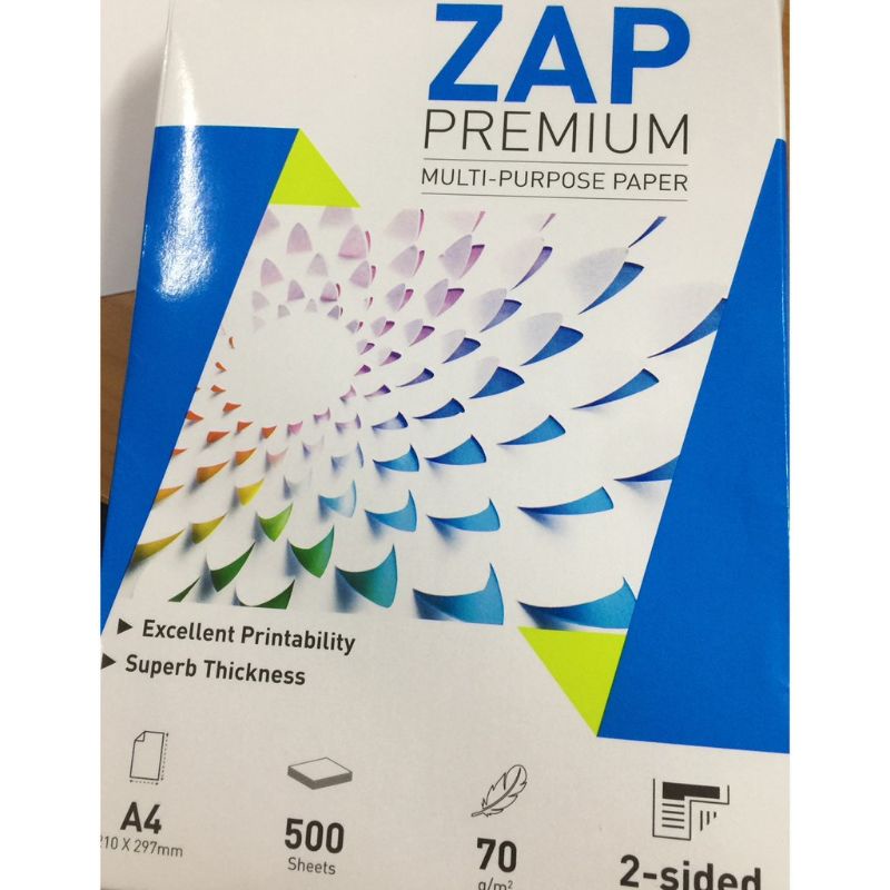 GIẤY IN A4 ZAP PREMIUM 70GSM (RAM 500 TỜ) - PRINTTING PAPER A4 ZAP APRIL