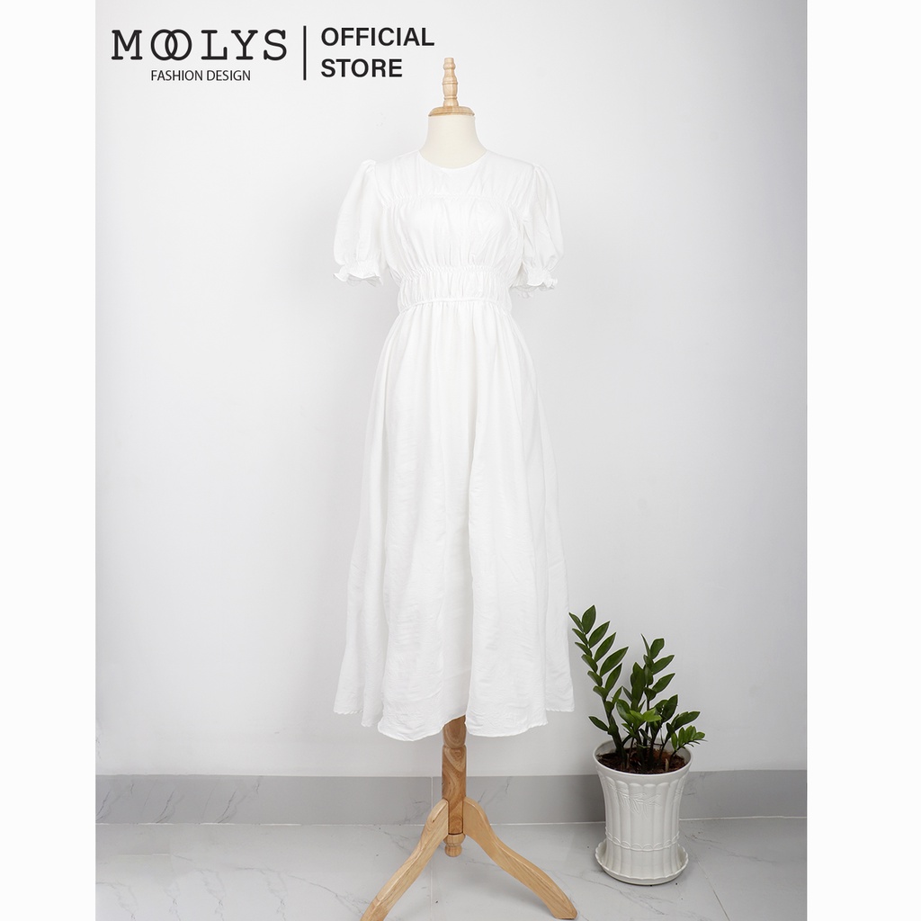 Đầm dài dáng xoè thiết kế đơn giản basic Moolys MD021