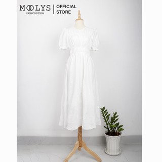 Đầm dài dáng xoè thiết kế đơn giản basic Moolys MD021
