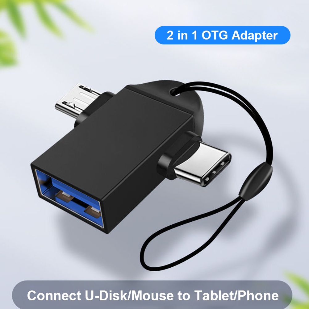Đầu Chuyển Đổi OTG 2 Trong 1 Tốc Độ Cao USB 3.0 Sang Type C Micro USB