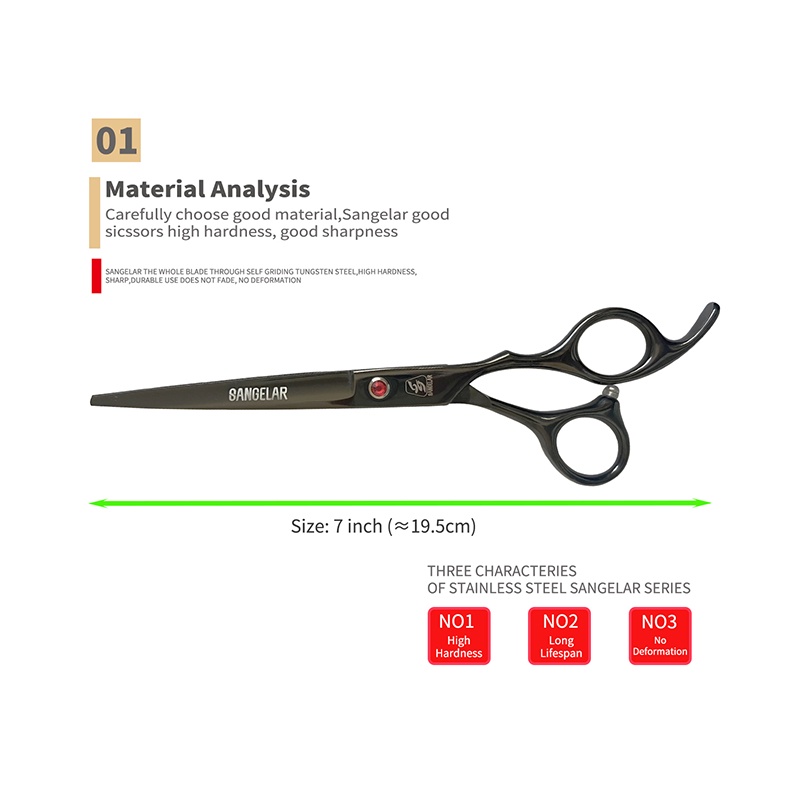 Kéo Cắt Tỉa Lông Thú Cưng 7 inch Màu Đen