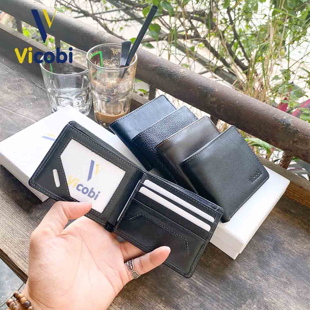 Ví mini ngang Da Bò Vicobi M6 - đựng thẻ cực nhỏ gọn 8cm x10,5cm