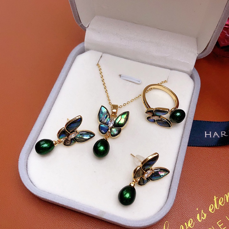 Bộ Trang Sức Ngọc Trai Tự Nhiên Thời Trang Cho Nữ