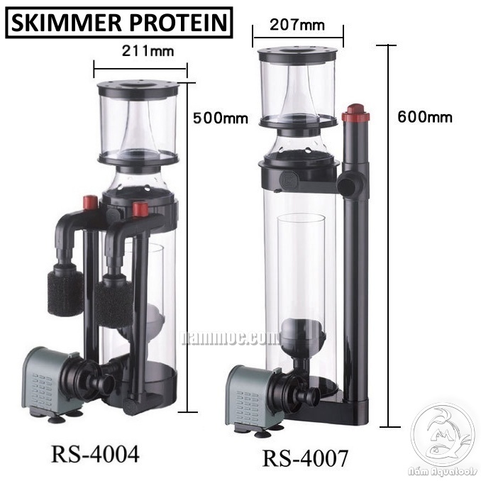 Skimmer Protein RS-4004 / RS-4007 | Máy Tách Bọt - Tạo Oxy và Lọc Nước Cho Hồ Cá Biển, Bể Cá Nước Mặn