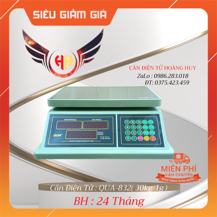 Cân điện tử tính tiền chống nước  QUA-832dùng cho nhà hàng bán hải sản,tôm, cua,cá bảo hành 2 Năm