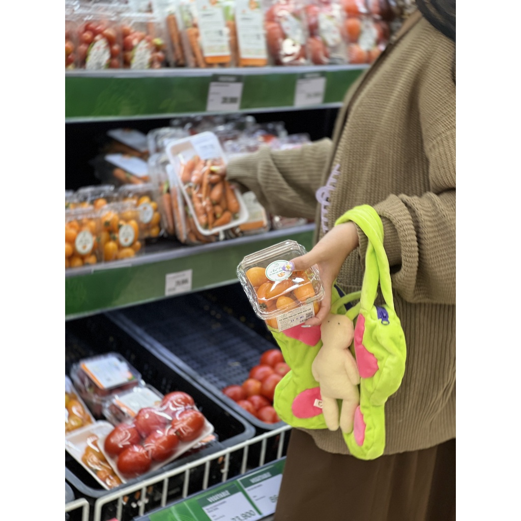 TÚI XÁCH NGƯỜI BƯỚM ĐÁNG YÊU 35 x 30 gấu bông đình may