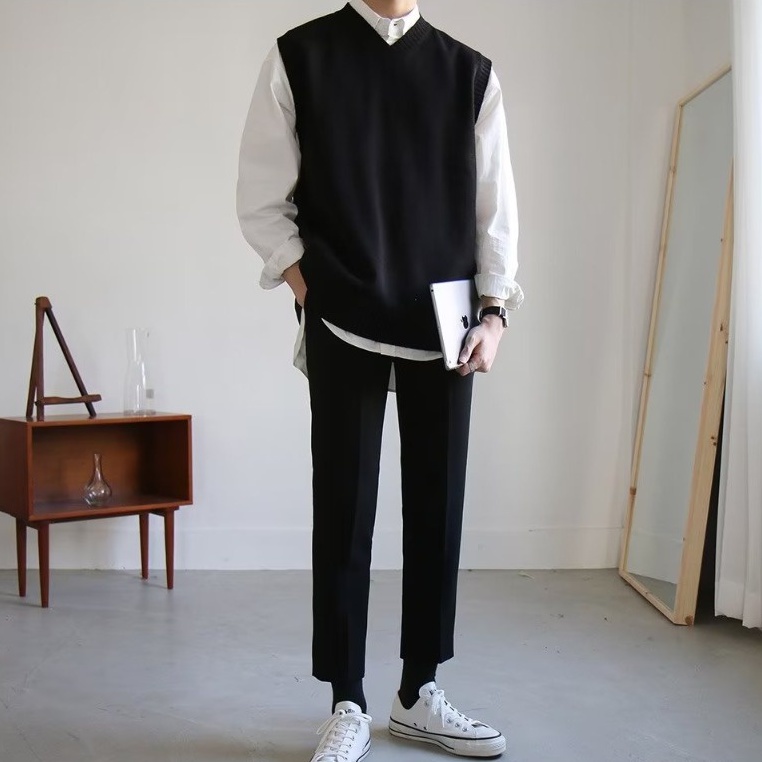 Áo Khoác Sweater Dệt Kim Sát Nách Kiểu Hàn Quốc Thời Trang Xuân Thu 2022 Cho Nam