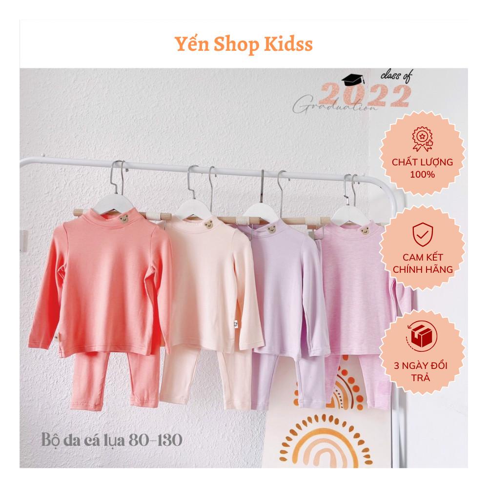 Bộ Quần Áo Dài Tay cho Bé ,da cá lụa -cổ 3 phân thêu gấu (8-22kg) BD14 XOOP Yến Shop Kidss