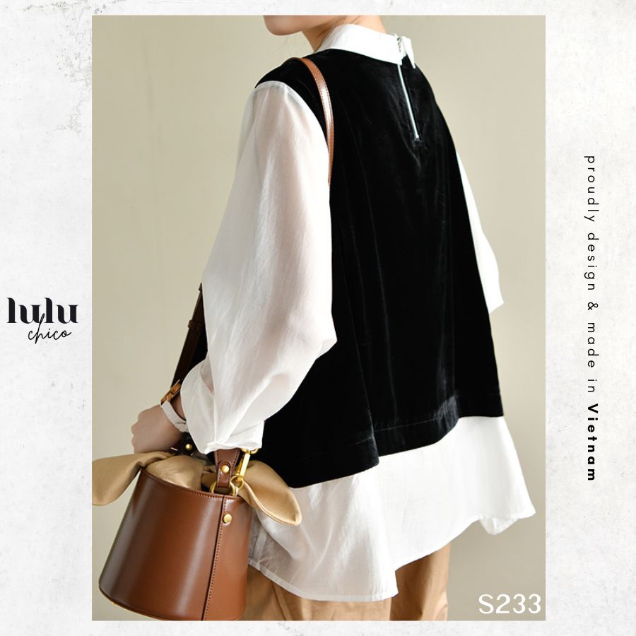 Áo luluchico blouse kiểu sơ mi thiết kế S233