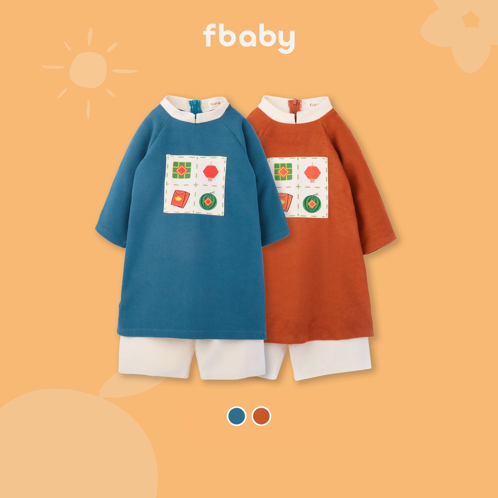 Bộ áo dài bé trai in họa tiết truyền thống fbaby - FB0013