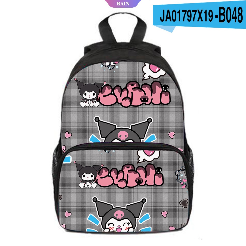 Ba Lô Đi Học Sức Chứa Lớn In Họa Tiết Kuromi Hoạt Hình Sanrio Kawaii Dễ Thương Cho Học Sinh [RAIN]