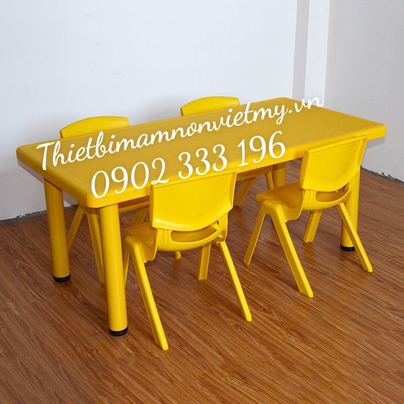 Bàn nhựa cho bé, bàn mầm non, bàn nhà trẻ nhập khẩu cao cấp kích thước 120x60x50 cm  CHƯA KÈM GHẾ