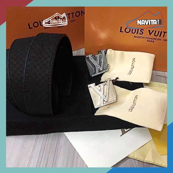 Thắt lưng da nam LV , dây lưng nam, hai mặt khóa thay đổi hàng super fullbox thẻ bill túi vải túi giấy [BẢO HÀNH DA]