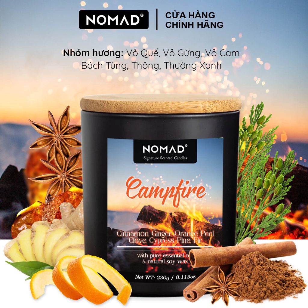  Nến Thơm Cao Cấp Nomad Signature Scented Candle 230g - Campfire