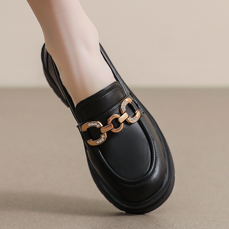 Giày Da Đế Dày Mềm Mại Phong Cách Anh Quốc Cổ Điển Size 34-42 Cho Nữ