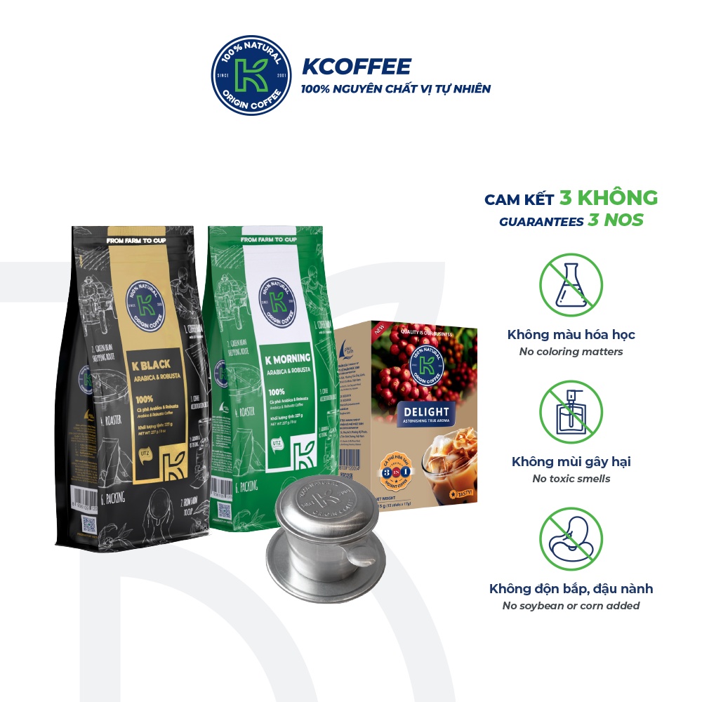 Hộp Quà Tặng Cà Phê Rang Xay Cà Phê Hoà Tan Love Box 2 - Cà Phê Robusta và Arabica