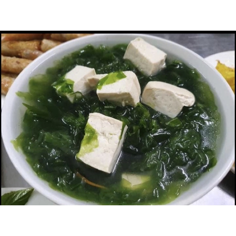 Rong xanh xà lách 500gr  chi 55k còn gọi là rong lục ulva hay rong biển nấu canh
