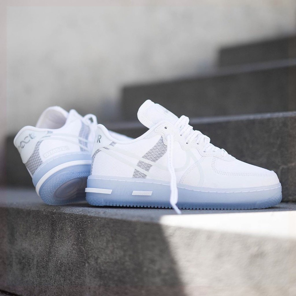 Giày AF1 Trắng React White Ice Nam Nữ Giày Thể Thao Sneaker AF1 React