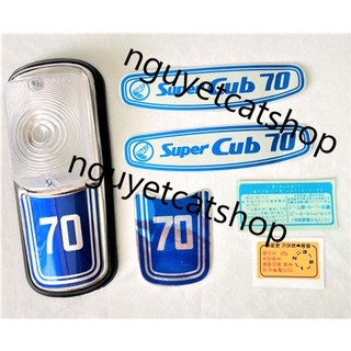 Bộ tem + nạ xe cub 78/70 xanh
