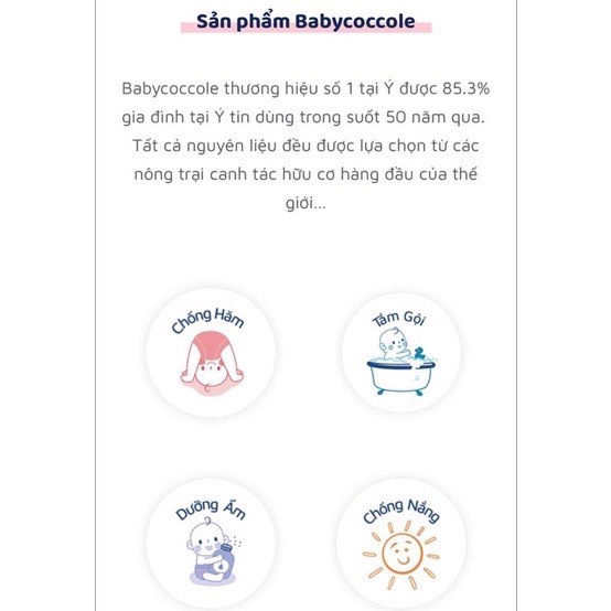 (Minisize) Sữa tắm gội/ phấn rôm nước/ dưỡng da Babycoccole 30ml cho bé sơ sinh từ 0m+ (Baby coccole)