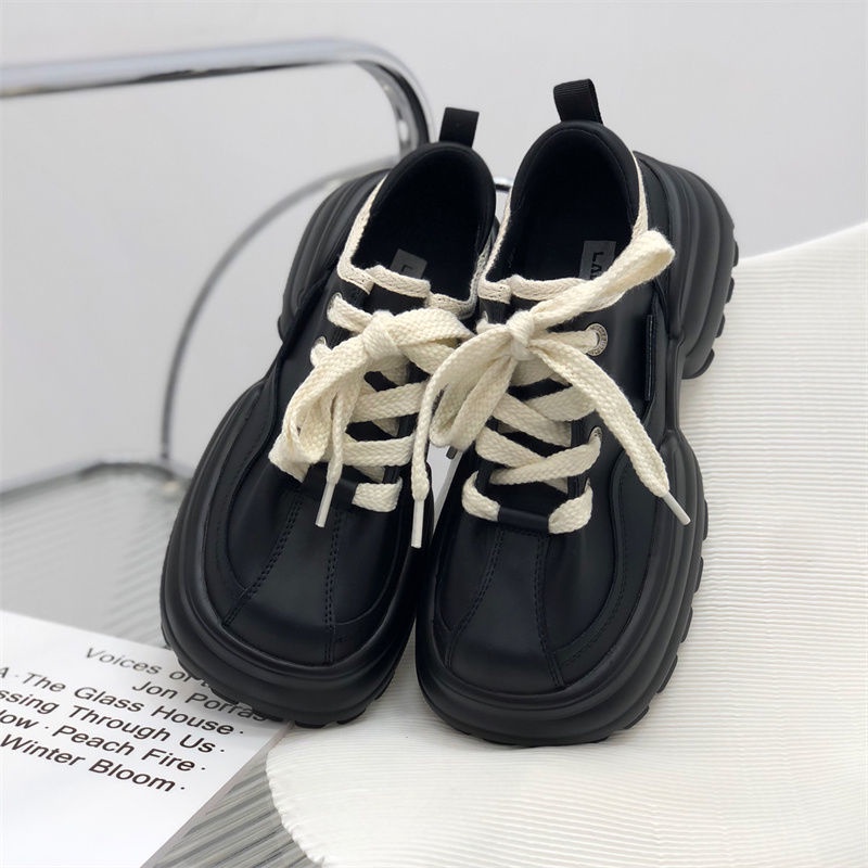 Giày Lười Da Đế Dày Phong Cách Retro Thời Trang Thu Đông Cho Nữ