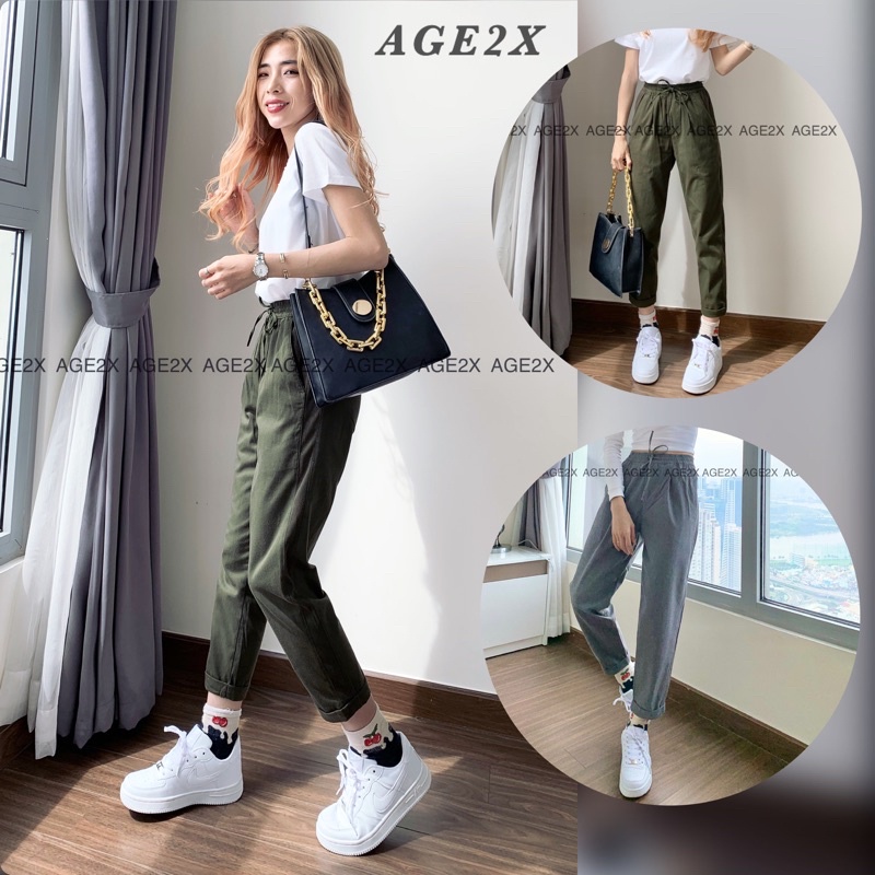 🌸 Hè xinh xẻo cùng chiếc quần BAGGY KAKI phong cách công sở, chất kaki cotton wash mềm phối sọc thun co giãn.