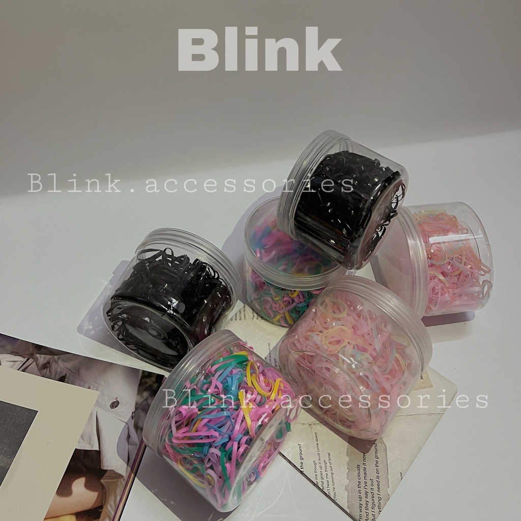 Hộp Dây Chun Nịt Dây Thun Buộc Tóc Cao Su Co Giãn Nhiều Màu Xinh Xắn DT02 - Blink Accessories
