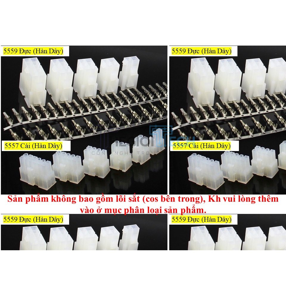 Đầu Jack Nối 5557 6P Đực-Cái Các Loại Và Đầu Cos Sắt - Đực Cong